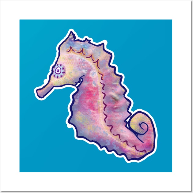 Watercolor Seahorse Wall Art by saradaboru